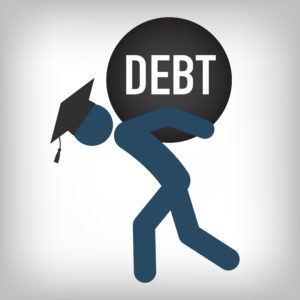 College student carrying debt